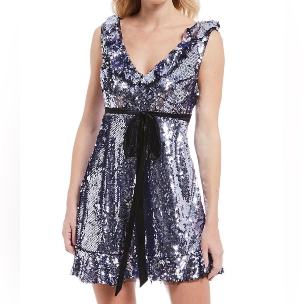 NWT Free People Lavender Black Sequin Siren Women’s 2 Mini Formal Cocktail Dress